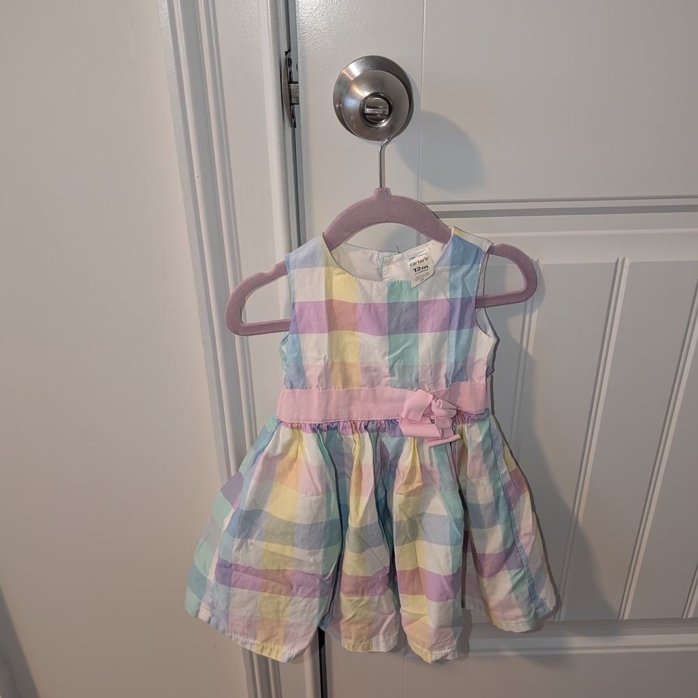 Pastel Plaid Kids Dress